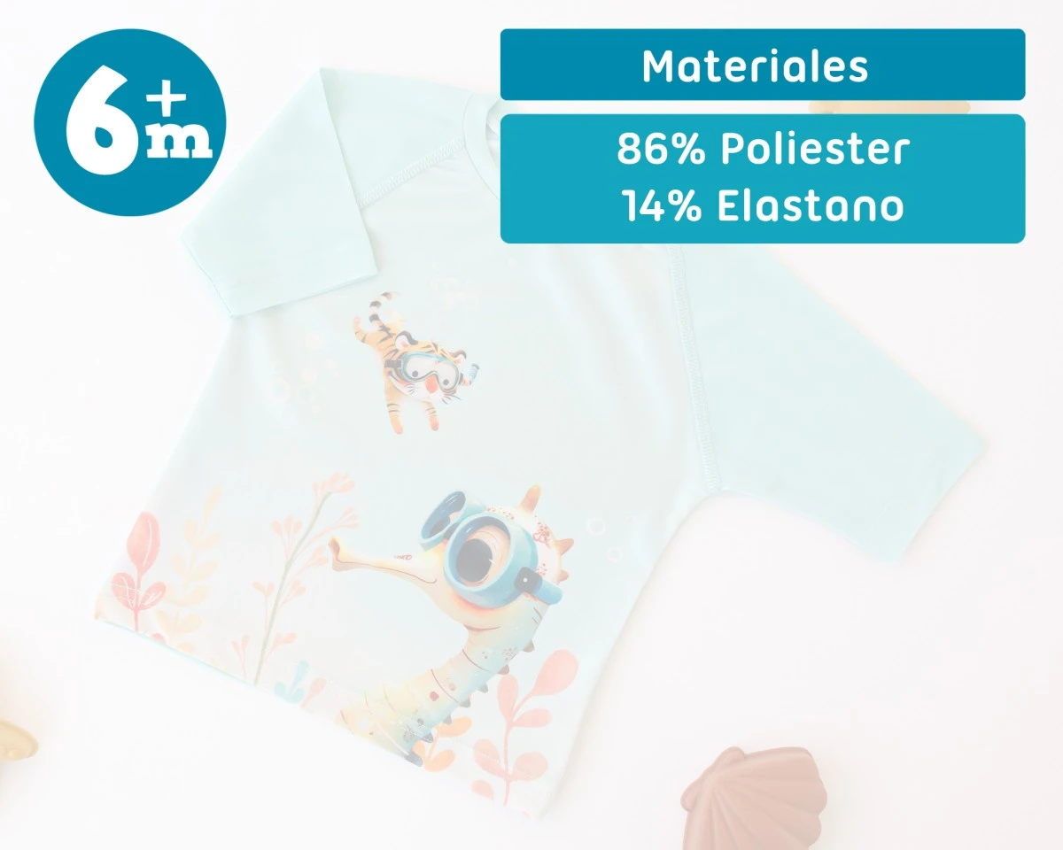 Camiseta de Baño con Proteccion Solar UPF50+ Menta 12 meses Kiokids
